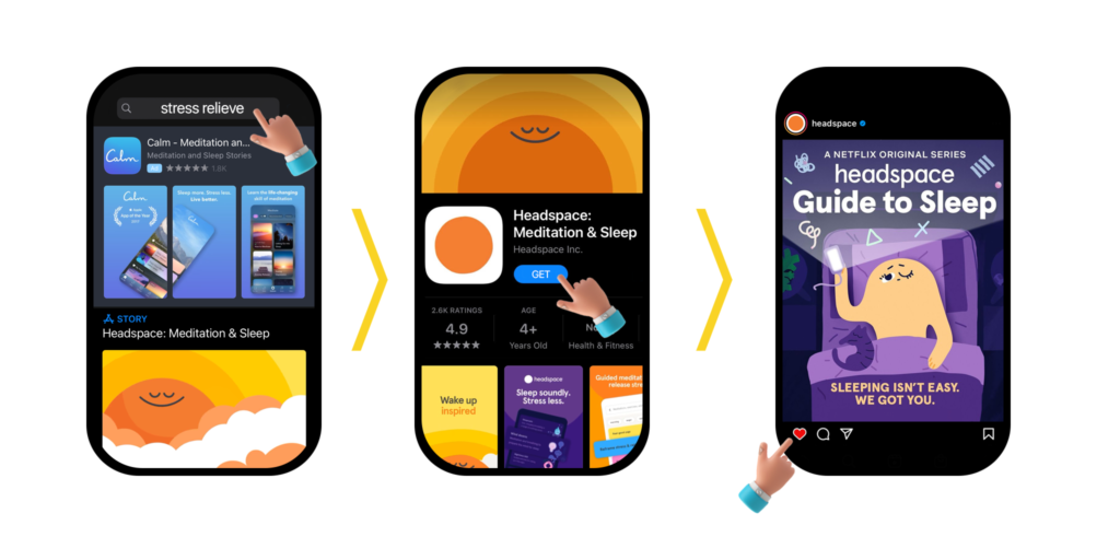 Mobile app branding Headspace