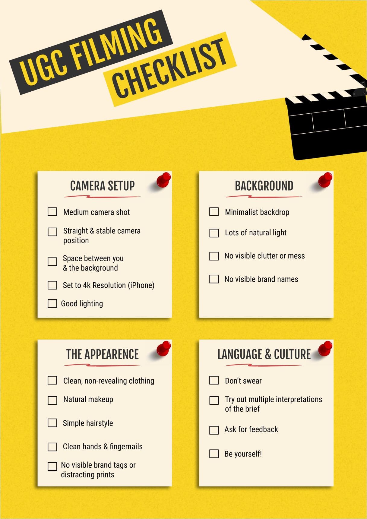 UGC Video Filming Checklist for Content Creators