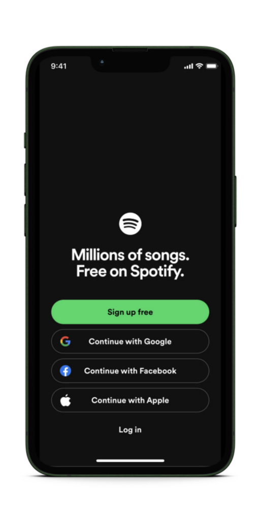 Spotify onboarding screen